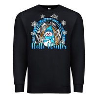 Black hello winter rainbow Premium Sweatshirt - Zillion Design Studio