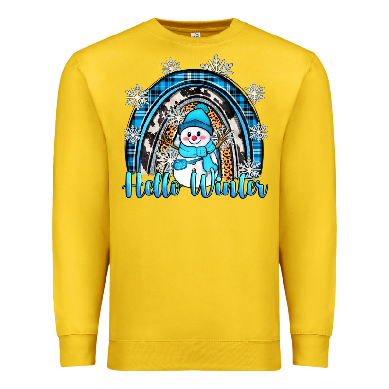 Hello Winter Rainbow Premium Sweatshirt by Zillion Design Studio | Teevron