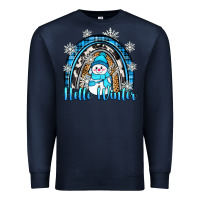 Navy hello winter rainbow Premium Sweatshirt - Zillion Design Studio