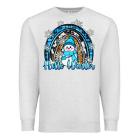 Oatmeal Heather hello winter rainbow Premium Sweatshirt - Zillion Design Studio