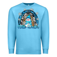 Ocean Blue hello winter rainbow Premium Sweatshirt - Zillion Design Studio