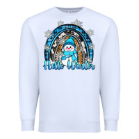 White hello winter rainbow Premium Sweatshirt - Zillion Design Studio