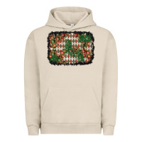 Pigment French Oak christmas ornament and diamond plaid  background Urban Hoodie - BundleAndBundleShop