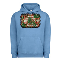 Pigment Pebble Blue christmas ornament and diamond plaid  background Urban Hoodie - BundleAndBundleShop