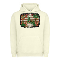 Pigment Pistachio christmas ornament and diamond plaid  background Urban Hoodie - BundleAndBundleShop