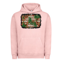 Pigment Salmon christmas ornament and diamond plaid  background Urban Hoodie - BundleAndBundleShop