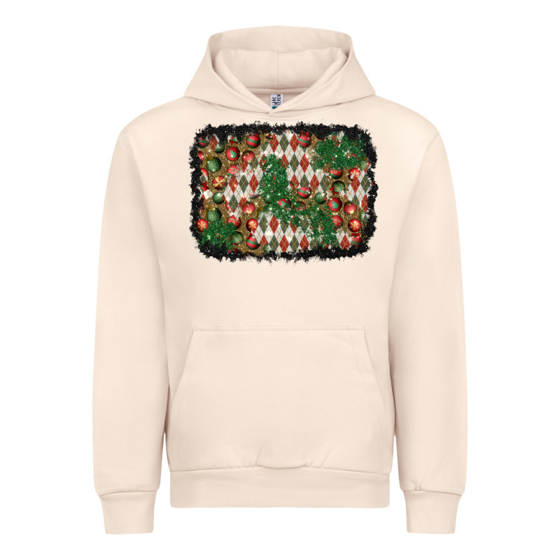 Christmas Ornament And Diamond Plaid  Background Urban Hoodie by BundleAndBundleShop | Teevron