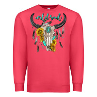 Cardinal wild soul boho bull skull Premium Sweatshirt - texasbilliewilder