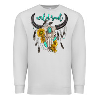 Dove Grey wild soul boho bull skull Premium Sweatshirt - texasbilliewilder