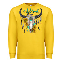 Lemon wild soul boho bull skull Premium Sweatshirt - texasbilliewilder