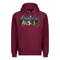 Burgundy santa s favorite soccer player Premium Hoodie - JahusDesignShop
