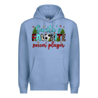 Colony Blue santa s favorite soccer player Premium Hoodie - JahusDesignShop