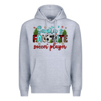 Heather Grey santa s favorite soccer player Premium Hoodie - JahusDesignShop