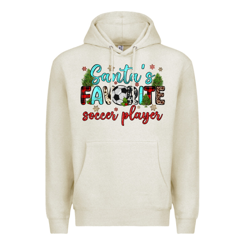 Santa S Favorite Soccer Player Premium Hoodie by JahusDesignShop | Teevron