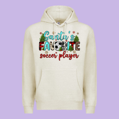 Santa S Favorite Soccer Player Premium Hoodie Designed By Jahusdesignshop