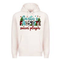Pale Pink santa s favorite soccer player Premium Hoodie - JahusDesignShop