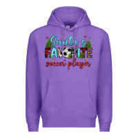 Purple santa s favorite soccer player Premium Hoodie - JahusDesignShop