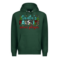 Sports Green santa s favorite soccer player Premium Hoodie - JahusDesignShop
