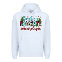 White santa s favorite soccer player Premium Hoodie - JahusDesignShop