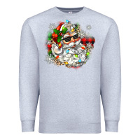 Heather Grey santa with sunglasses christmas Premium Sweatshirt - Zillion Design Studio
