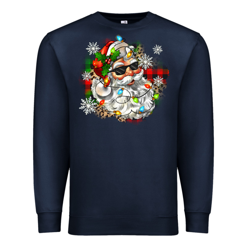 Santa With Sunglasses Christmas Premium Sweatshirt by Zillion Design Studio | Teevron