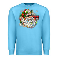 Ocean Blue santa with sunglasses christmas Premium Sweatshirt - Zillion Design Studio