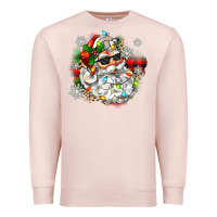 Pale Pink santa with sunglasses christmas Premium Sweatshirt - Zillion Design Studio