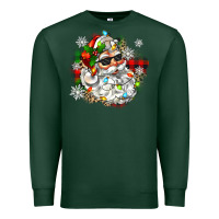 Sports Green santa with sunglasses christmas Premium Sweatshirt - Zillion Design Studio