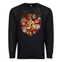 Black reindeer christmas Premium Sweatshirt - Zillion Design Studio