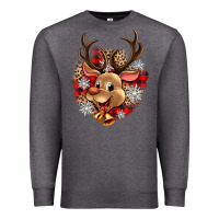 Charcoal Heather reindeer christmas Premium Sweatshirt - Zillion Design Studio