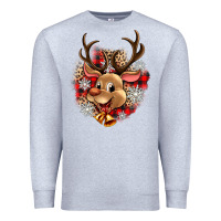 Heather Grey reindeer christmas Premium Sweatshirt - Zillion Design Studio
