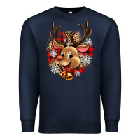 Navy reindeer christmas Premium Sweatshirt - Zillion Design Studio