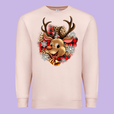 Reindeer Christmas Premium Sweatshirt Designed By Zillion Design Studio