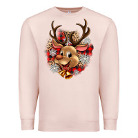 Pale Pink reindeer christmas Premium Sweatshirt - Zillion Design Studio
