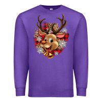 Purple reindeer christmas Premium Sweatshirt - Zillion Design Studio