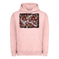 Pigment Salmon christmas snow crystals background Urban Hoodie - BundleAndBundleShop