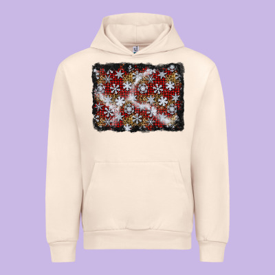 Christmas Snow Crystals Background Urban Hoodie Designed By Bundleandbundleshop