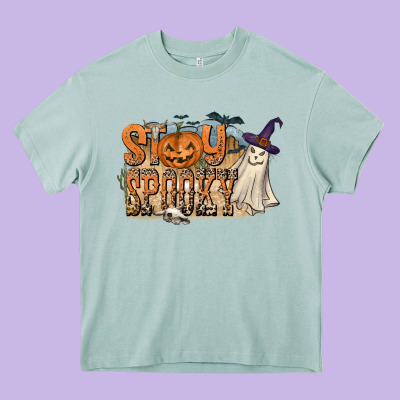 Stay Spooky Heavy Core Tee Designed By Cowhidedigitalart
