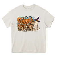 Cream Stay Spooky Heavy Core Tee - CowhideDigitalArt