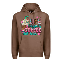 Chestnut life happens coffee  helps Premium Hoodie - AdoDesignShop