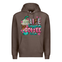 Coffee life happens coffee  helps Premium Hoodie - AdoDesignShop