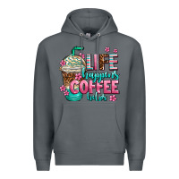 Rock life happens coffee  helps Premium Hoodie - AdoDesignShop