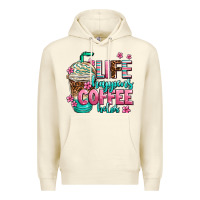 Sandshell life happens coffee  helps Premium Hoodie - AdoDesignShop