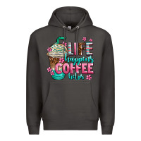 Smoke life happens coffee  helps Premium Hoodie - AdoDesignShop