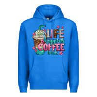 True Royal life happens coffee  helps Premium Hoodie - AdoDesignShop