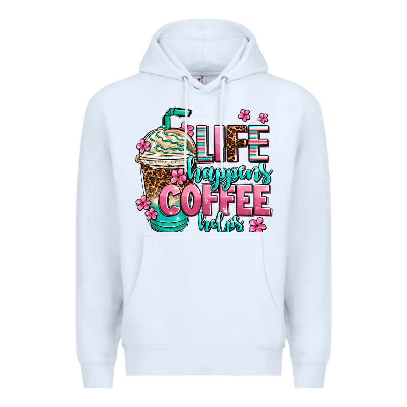 Life Happens Coffee  Helps Premium Hoodie by AdoDesignShop | Teevron