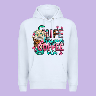 Life Happens Coffee  Helps Premium Hoodie Designed By Adodesignshop