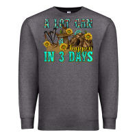 Charcoal Heather a lot can happen in 3 days western Premium Sweatshirt - texasbilliewilder