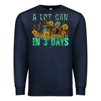 Navy a lot can happen in 3 days western Premium Sweatshirt - texasbilliewilder