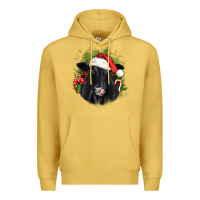 Antique Gold christmas black angus Premium Hoodie - JahusDesignShop